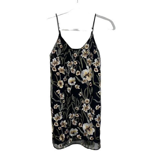 ARITZIA Little Moon Embroidered Floral Slip Mini Dress Cottage Fairy Goblin XXS - Picture 3 of 10